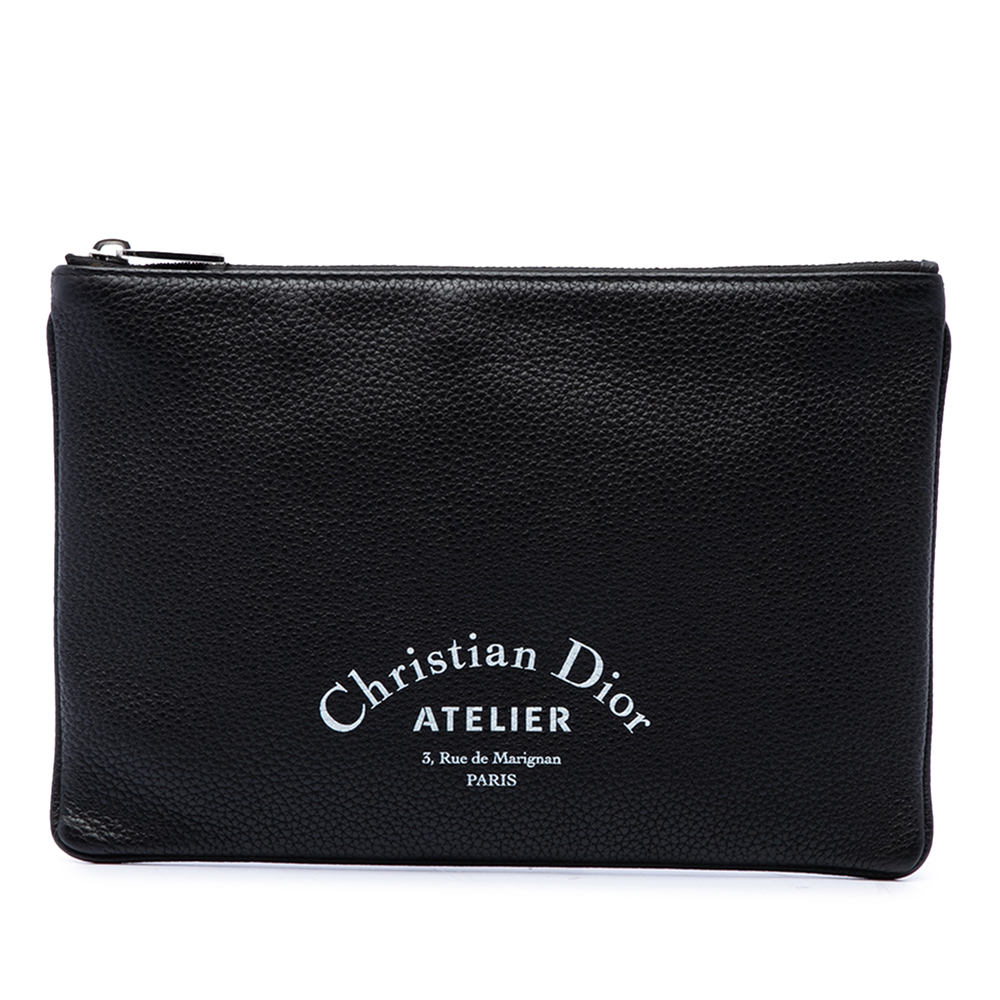 Pre-Loved Dior Grained Calfskin Atelier Clutch
